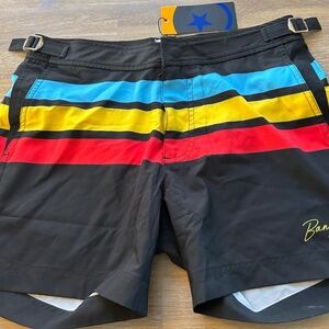 Bang Miami, Tailored Shorts swimsuit in Bionic Strips, size Small